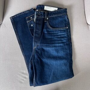 rag & bone Women's Dark Blue Straight Leg Jeans